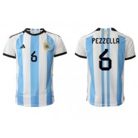 Camiseta Argentina German Pezzella #6 Primera Equipación Replica Mundial 2022 mangas cortas